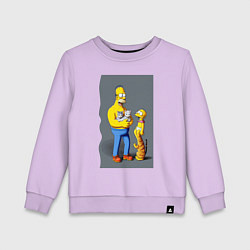 Детский свитшот Homer Simpson and cats - нейросеть арт