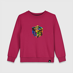 Свитшот хлопковый детский Кубик-рубик, цвет: маджента