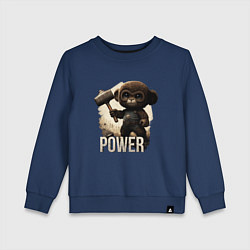 Свитшот хлопковый детский Animal power, цвет: тёмно-синий