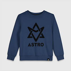 Свитшот хлопковый детский Astro black logo, цвет: тёмно-синий