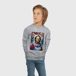 Свитшот хлопковый детский Космонавт Сальвадор Дали, цвет: меланж — фото 2