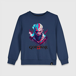 Свитшот хлопковый детский God of War, Kratos, цвет: тёмно-синий