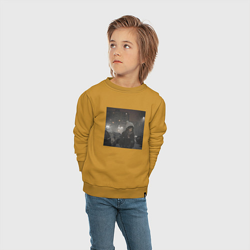 Детский свитшот Аниме Москва / Горчичный – фото 4