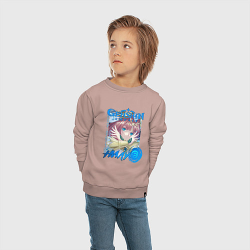 Детский свитшот Нилу гидро элемент / Пыльно-розовый – фото 4