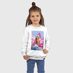 Свитшот хлопковый детский Весенняя девушка в цветах, цвет: белый — фото 2