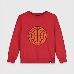 Свитшот хлопковый детский Love basketball, цвет: красный