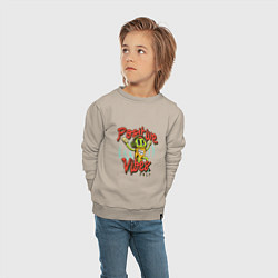 Свитшот хлопковый детский Positive vibes only phrase, цвет: миндальный — фото 2