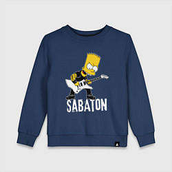 Детский свитшот Sabaton Барт Симпсон рокер
