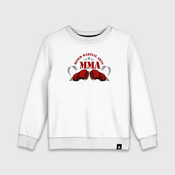 Свитшот хлопковый детский Смешанные бои MMA, цвет: белый
