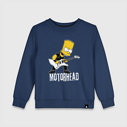 Свитшот хлопковый детский Motorhead Барт Симпсон рокер, цвет: тёмно-синий