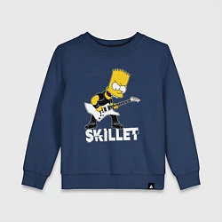 Свитшот хлопковый детский Skillet Барт Симпсон рокер, цвет: тёмно-синий