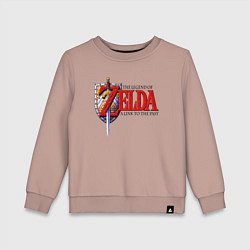Свитшот хлопковый детский The Legend of Zelda game, цвет: пыльно-розовый