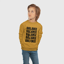 Свитшот хлопковый детский Balance надпись с кругом, цвет: горчичный — фото 2