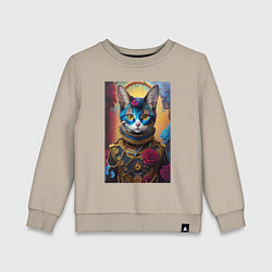 Детский свитшот Cat in a steampunk costume - neural network