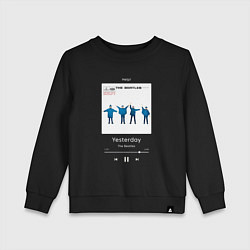 Свитшот хлопковый детский The Beatles Yesterday плеер, цвет: черный