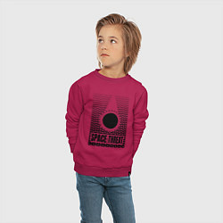Свитшот хлопковый детский Космическая угроза, цвет: маджента — фото 2