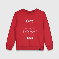 Свитшот хлопковый детский JIMIN FACE Set Me Free, цвет: красный