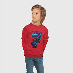 Свитшот хлопковый детский Кибер Скейтборд, цвет: красный — фото 2