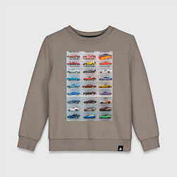 Свитшот хлопковый детский Hot Wheels - collection Автомобили на полке, цвет: утренний латте