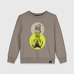 Свитшот хлопковый детский Erykah Badu 8, цвет: утренний латте
