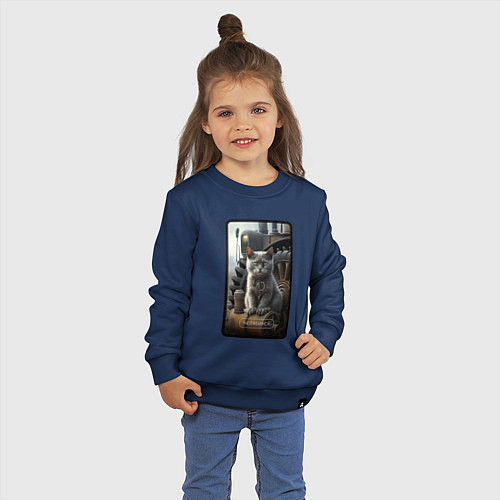 Детский свитшот Челябинск котик / Тёмно-синий – фото 3