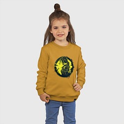 Свитшот хлопковый детский Cyberpunk girl черный желтый, цвет: горчичный — фото 2