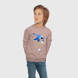 Свитшот хлопковый детский Фигуристка на льду, цвет: пыльно-розовый — фото 2
