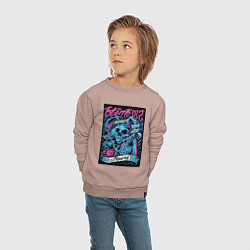 Свитшот хлопковый детский Blink 182 рок группа, цвет: пыльно-розовый — фото 2