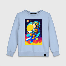 Свитшот хлопковый детский Маленький космонавт, цвет: мягкое небо