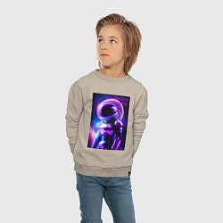 Свитшот хлопковый детский Космический астронавт, цвет: миндальный — фото 2