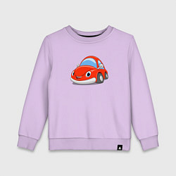 Свитшот хлопковый детский Красная мультяшная машинка, цвет: лаванда