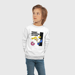 Свитшот хлопковый детский Мотивация от Гомера Симсона, цвет: белый — фото 2