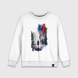 Свитшот хлопковый детский Прогулка по Москве - коллекция Бело-сине-красный -, цвет: белый