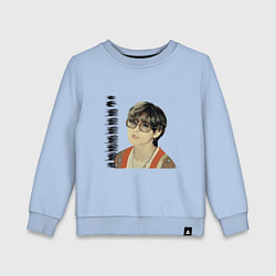 Свитшот хлопковый детский Тэхен и Чонгук, цвет: мягкое небо