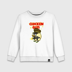 Свитшот хлопковый детский Chicken Gun - игра, цвет: белый