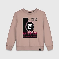 Свитшот хлопковый детский Эрнесто Че Гевара и революция, цвет: пыльно-розовый