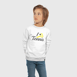 Свитшот хлопковый детский Love tennis, цвет: белый — фото 2