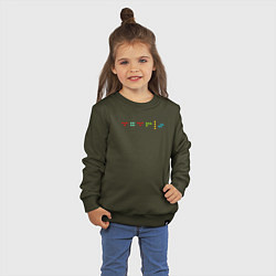 Свитшот хлопковый детский Минималистичный дизайн с названием игры Тетрис, цвет: хаки — фото 2