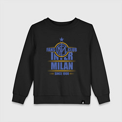 Свитшот хлопковый детский Inter Milan fans club, цвет: черный