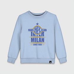 Свитшот хлопковый детский Inter Milan fans club, цвет: мягкое небо