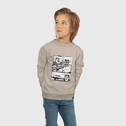 Свитшот хлопковый детский Mercedes-Benz 300SL Roadster V2, цвет: миндальный — фото 2