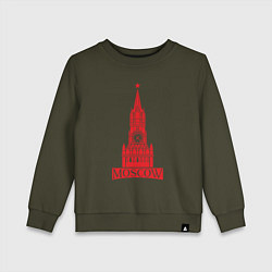 Свитшот хлопковый детский Kremlin Moscow, цвет: хаки