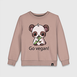 Свитшот хлопковый детский Go vegan - motto, цвет: пыльно-розовый