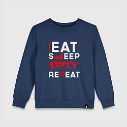 Детский свитшот Надпись eat sleep Poppy Playtime repeat