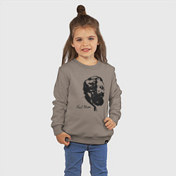 Свитшот хлопковый детский Karl Marx, цвет: утренний латте — фото 2