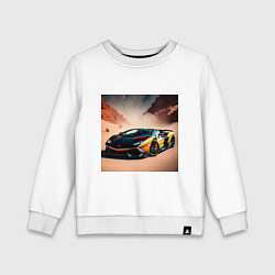 Свитшот хлопковый детский Lamborghini Aventador, цвет: белый