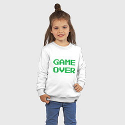 Свитшот хлопковый детский Серо-зеленый game over, цвет: белый — фото 2