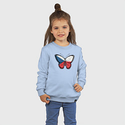 Свитшот хлопковый детский Чехия бабочка, цвет: мягкое небо — фото 2