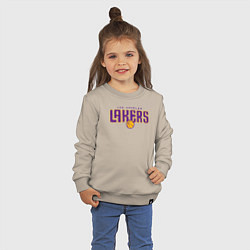 Свитшот хлопковый детский Team Lakers, цвет: миндальный — фото 2