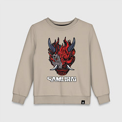 Свитшот хлопковый детский Samurai logo, цвет: миндальный